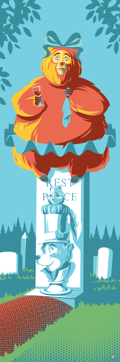 countrybear stretching portrait grave