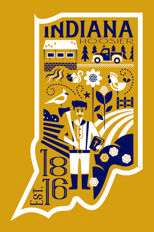 indiana statehood poster